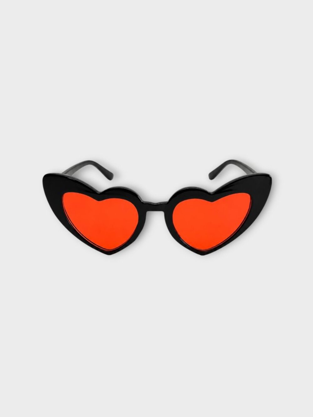 Kids Heart-Shaped Sunglasses - Black Frame with Red Lenses